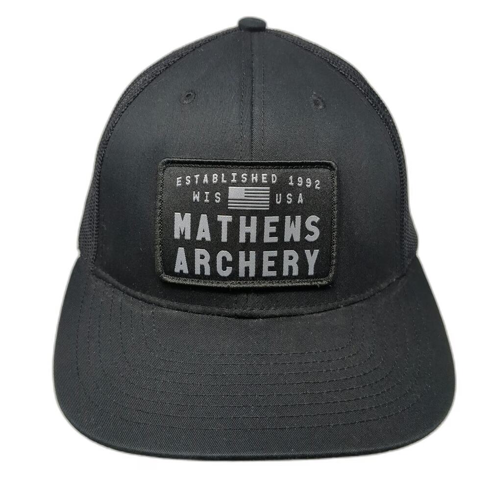 Richardson Trucker Hat Black One Size Mesh Back Snapback Mathews Archery 1992